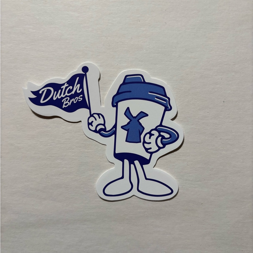 Dutch Bros Blue and White Character Sticker